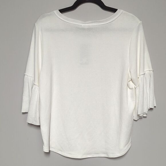 NWT Splendid White Bell Sleeve Three Quarters Length Sleeve Blouse - Picture 5 of 6